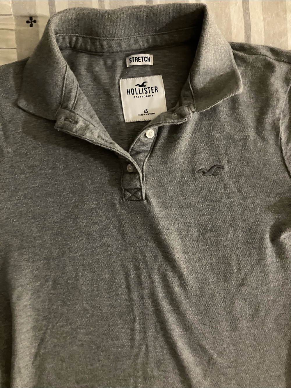 Hollister Women’s Heather Gray Stretch Polo XS